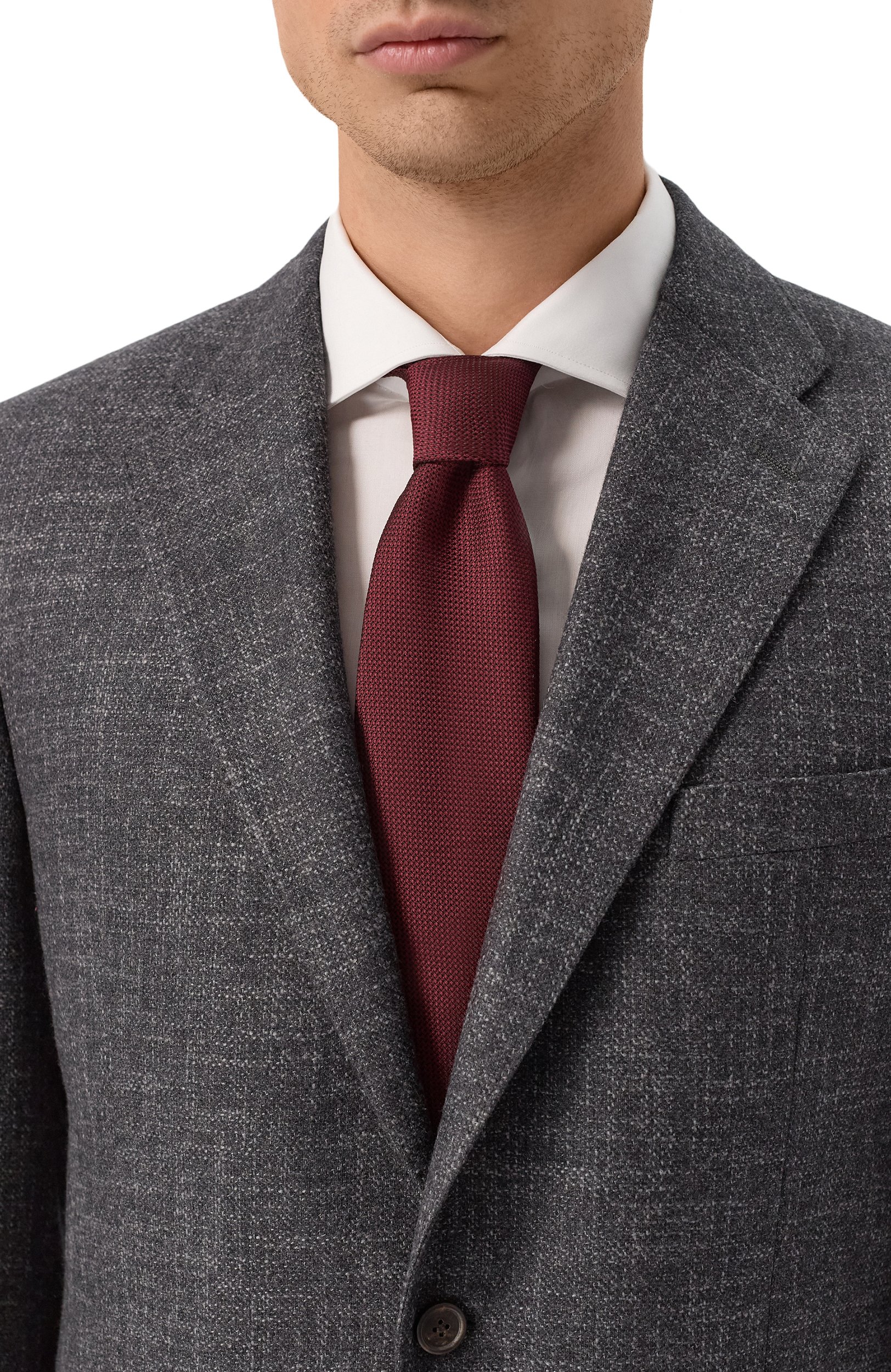 Шелковый галстук KITON бордового цвета по цене 41650 руб., арт. UCRVKLC03M21, фото 2 Шелковый галстук KITON, арт. UCRVKLC03M21, фото 2