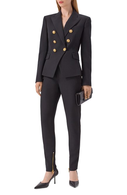 Женские шерстяные брюки BALMAIN, арт. FF1PM045/ME54