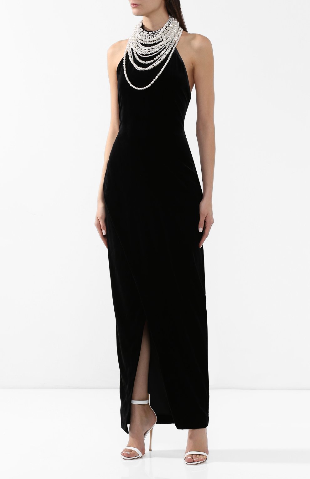 Бархатное платье BALMAIN черного цвета по цене 238500 руб., арт. RF16385/V013, фото 3 Бархатное платье BALMAIN, арт. RF16385/V013, фото 3