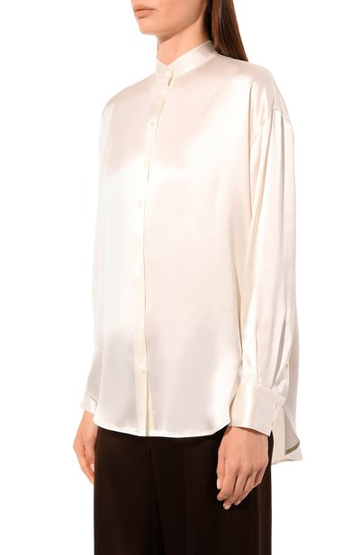 Шелковая рубашка NOBLE&BRULEE кремового цвета по цене 71000 руб., арт. NB10/131222/1, фото 3 Шелковая рубашка NOBLE&BRULEE, арт. NB10/131222/1, фото 3