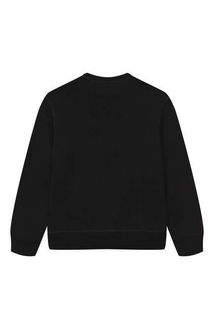 Детский хлопковый свитшот DSQUARED2 черного цвета, арт. DQ2780/D0094 | Фото 2 (Материал внешний: Хлопок; Материал сплава: Проставлено; Рукава: Длинные; Драгоценные камни: Проставлено)