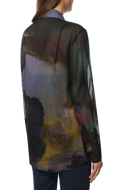 Хлопковая рубашка DRIES VAN NOTEN разноцветного цвета по цене 56950 руб., арт. 221-010776-4125, фото 4 Хлопковая рубашка DRIES VAN NOTEN, арт. 221-010776-4125, фото 4