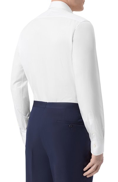 Хлопковая сорочка ALESSANDRO GHERARDI белого цвета по цене 31100 руб., арт. BR1M-2G-7T/1X62, фото 4 Хлопковая сорочка ALESSANDRO GHERARDI, арт. BR1M-2G-7T/1X62, фото 4