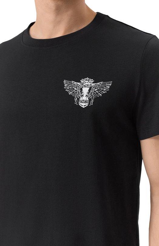 Хлопковая футболка Balmain GH1EF000/GF39 Чёрный  GH1EF000/GF39 Фото 5