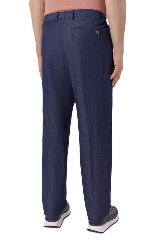 Брюки из шерсти и шелка Stefano Ricci M1T80TA029/WABK1U Синий  M1T80TA029/WABK1U Фото 4