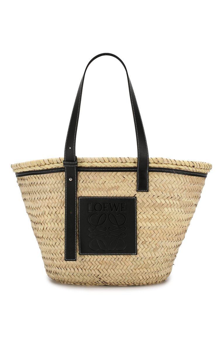 Женская сумка basket LOEWE черного цвета, арт. 329.02.V50 | Фото 1 (Размер: large; Статус проверки: Проверено, Проверена категория; Материал: Растительное волокно; Сумки-технические: Сумки top-handle; Материал сплава: Проверено, Проставлено; Драгоценные камни: Проставлено)