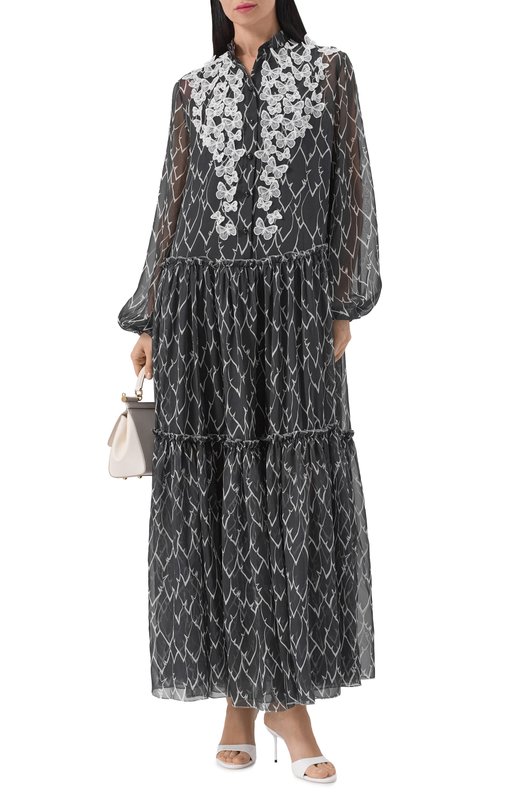 Шелковое платье YANINA T-3140 Чёрный  T-3140 Фото 2