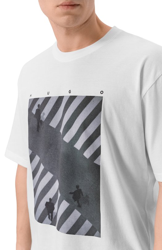 Хлопковая футболка HUGO 50553330 Белый  50553330 Фото 5