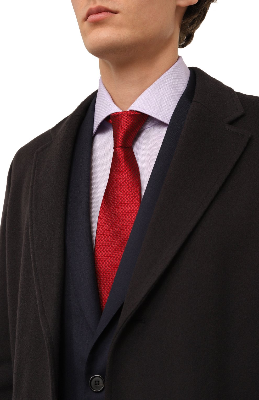 Шелковый галстук LANVIN красного цвета по цене 15400 руб., арт. 3162/TIE, фото 2 Шелковый галстук LANVIN, арт. 3162/TIE, фото 2
