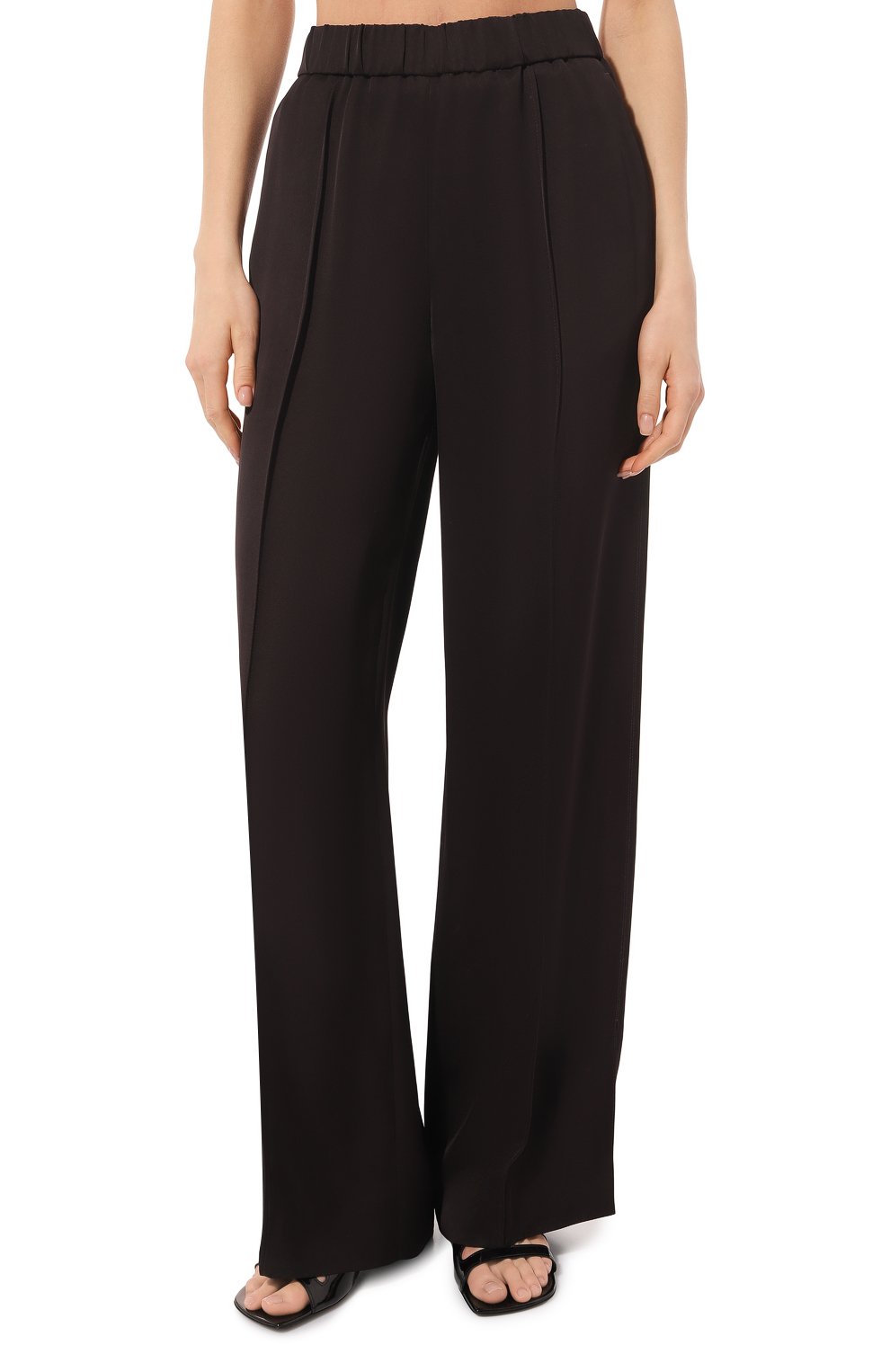 Брюки из вискозы JIL SANDER коричневого цвета по цене 99350 руб., арт. J02KA0122/J65090, фото 3 Брюки из вискозы JIL SANDER, арт. J02KA0122/J65090, фото 3