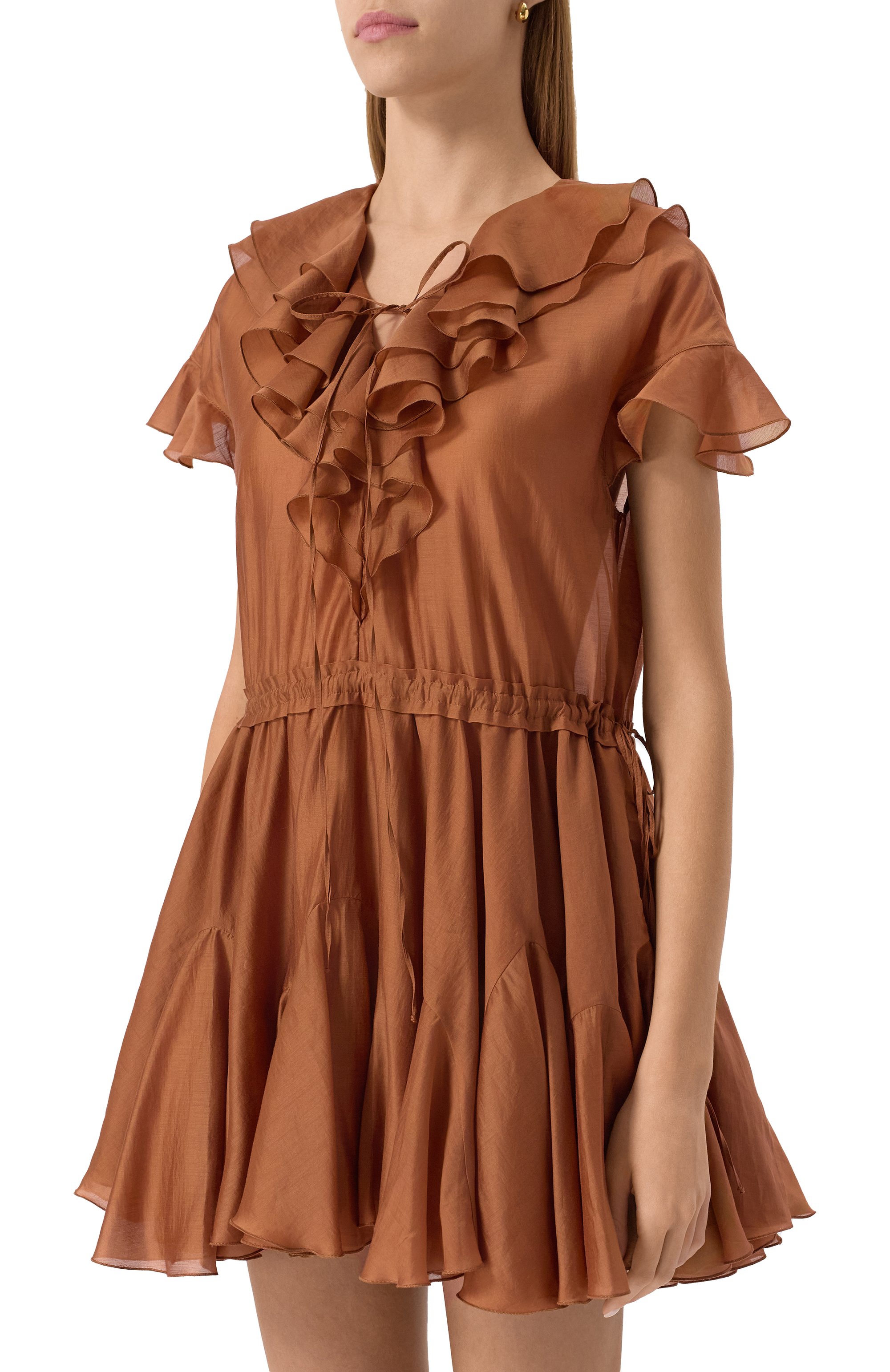 Платье FLASHIN коричневого цвета по цене 50000 руб., арт. FC25DBMV, фото 3 Платье FLASHIN, арт. FC25DBMV, фото 3