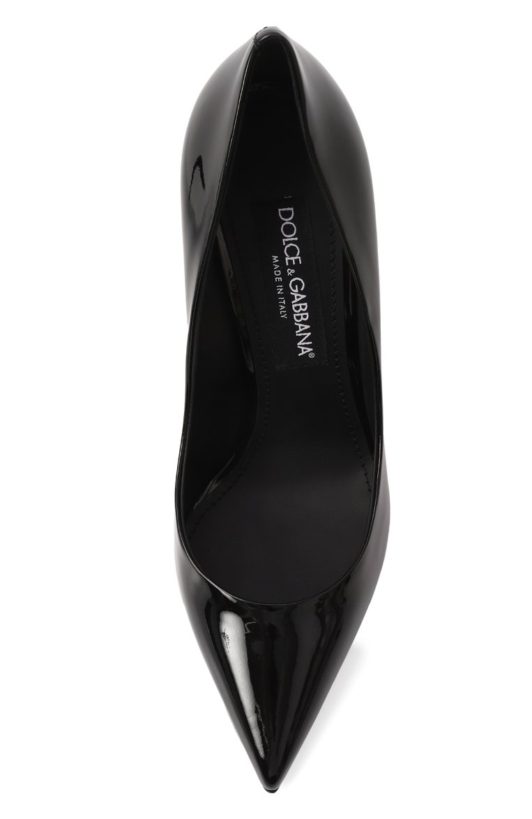 Женские лакированные туфли cardinale 105 DOLCE & GABBANA черного цвета, арт. CD1710/A1471 | Фото 6 (Материал внутренний: Натуральная кожа; Каблук тип: Шпилька; Каблук высота: Высокий; Подошва: Плоская; Материал сплава: Проставлено; Драгоценные камни: Проставлено; Материал внешний: Натуральная кожа)