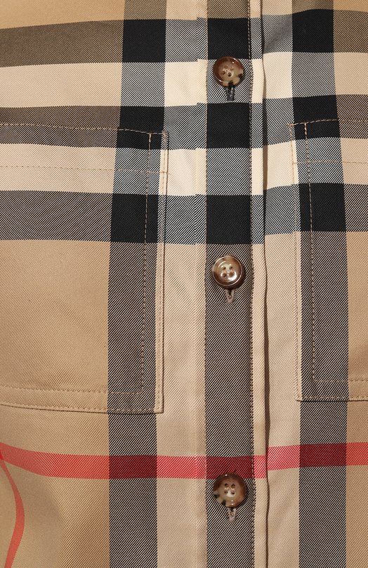 Хлопковая рубашка Burberry 8085645 Бежевый  8085645 Фото 5