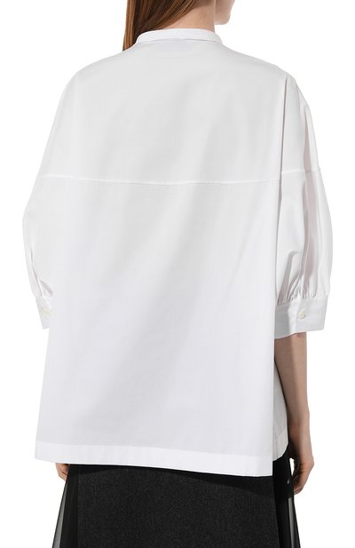 Хлопковая блузка PRADA белого цвета по цене 115000 руб., арт. P495E-1UCX-F0009-211, фото 4 Хлопковая блузка PRADA, арт. P495E-1UCX-F0009-211, фото 4