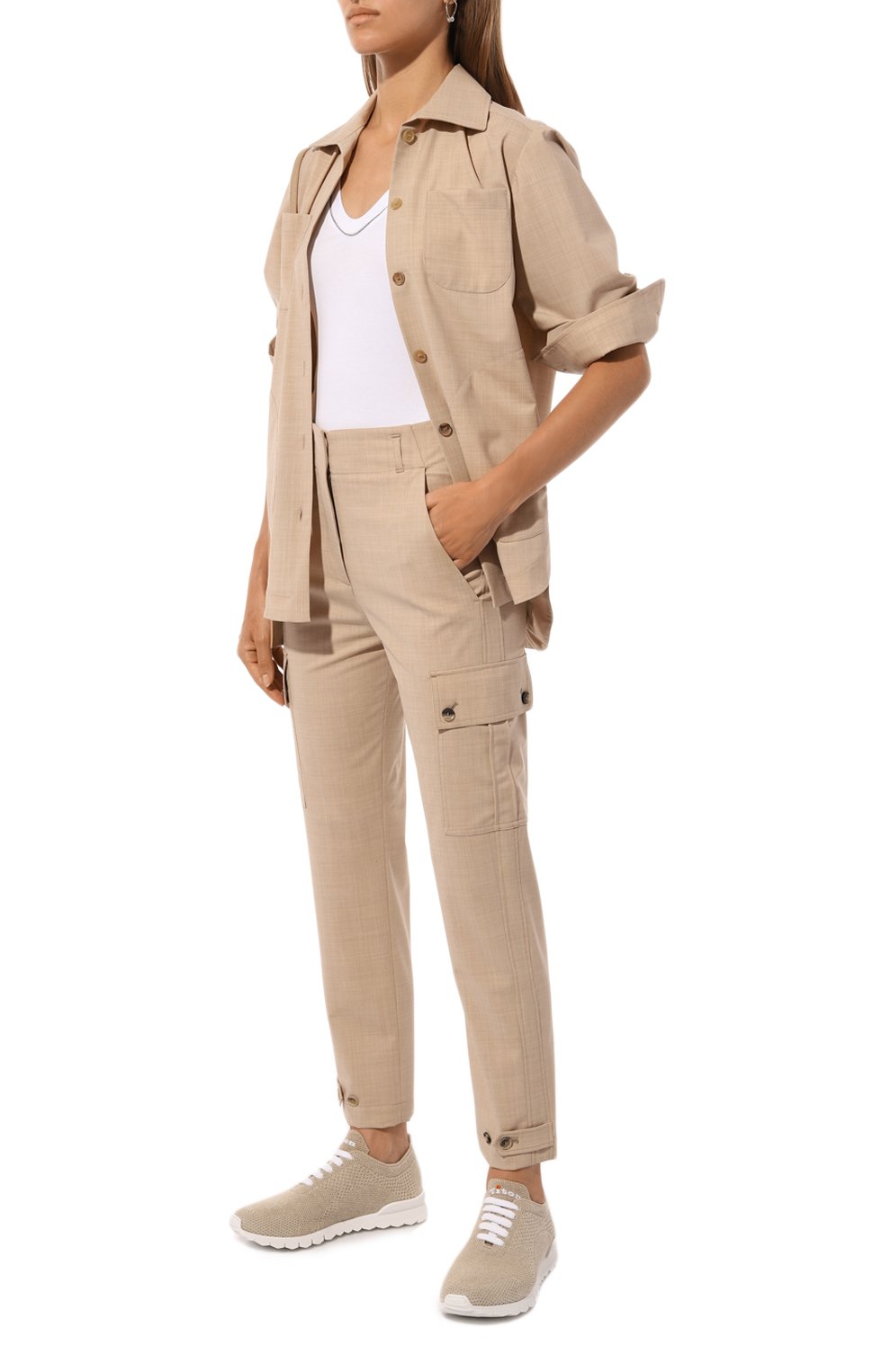 Текстильные кроссовки KITON бежевого цвета по цене 121000 руб., арт. DSSFITSN0084758, фото 2 Текстильные кроссовки KITON, арт. DSSFITSN0084758, фото 2