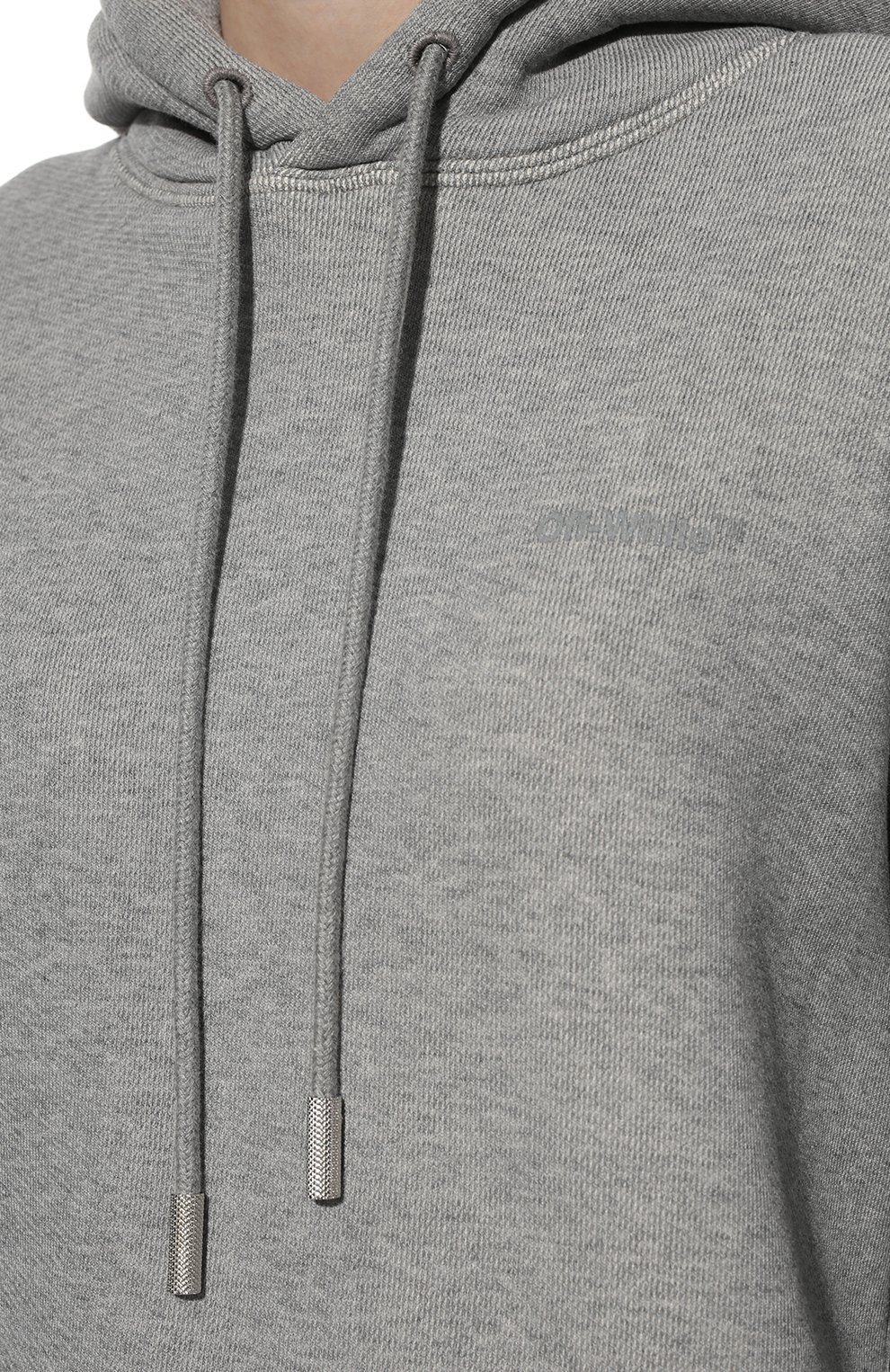 Хлопковое худи OFF-WHITE серого цвета по цене 68700 руб., арт. 0WBB032C99JER002, фото 5 Хлопковое худи OFF-WHITE, арт. 0WBB032C99JER002, фото 5