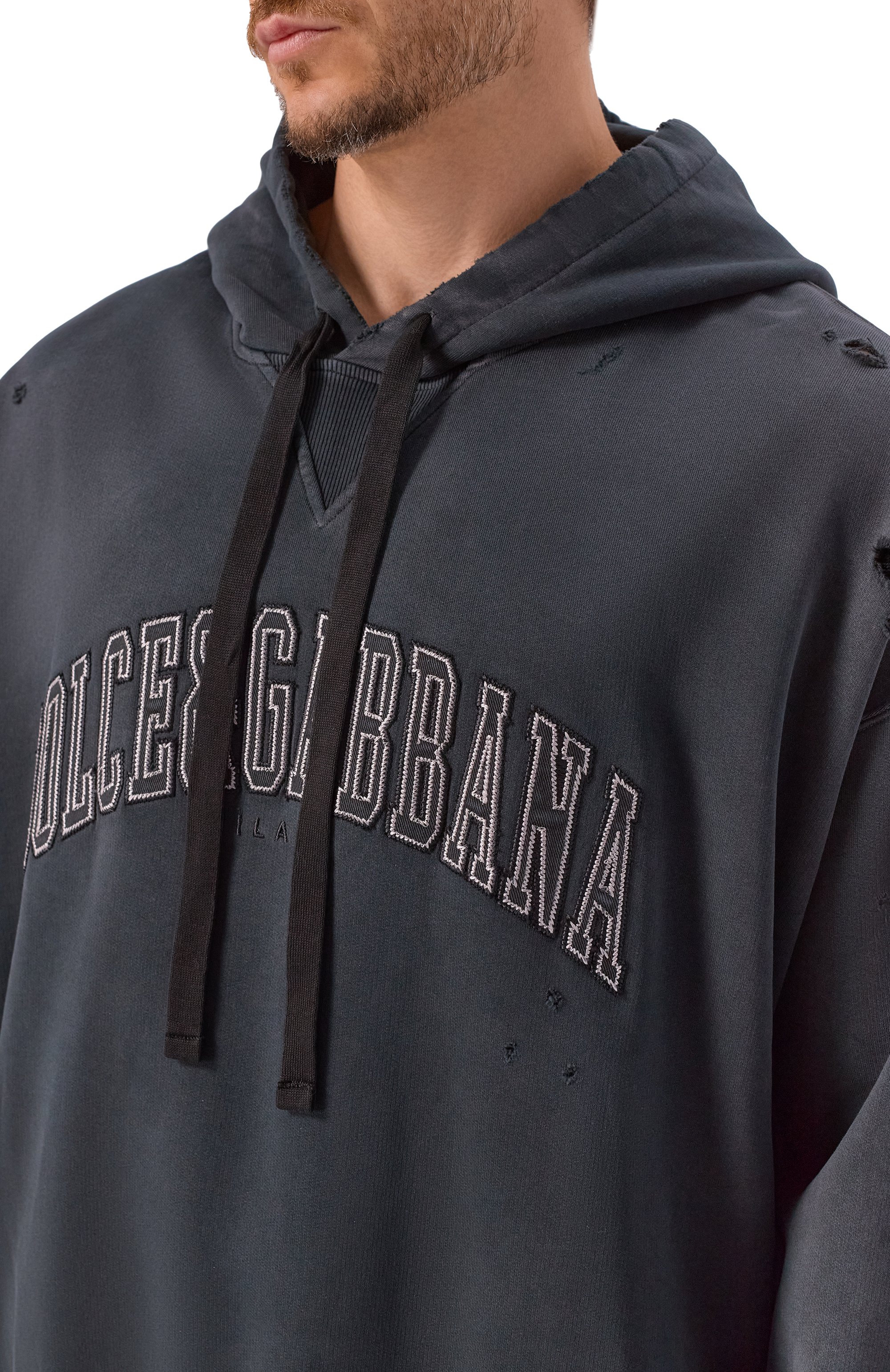 Хлопковое худи DOLCE & GABBANA темно-серого цвета по цене 119000 руб., арт. G9CACZ/G7N3T, фото 5 Хлопковое худи DOLCE & GABBANA, арт. G9CACZ/G7N3T, фото 5