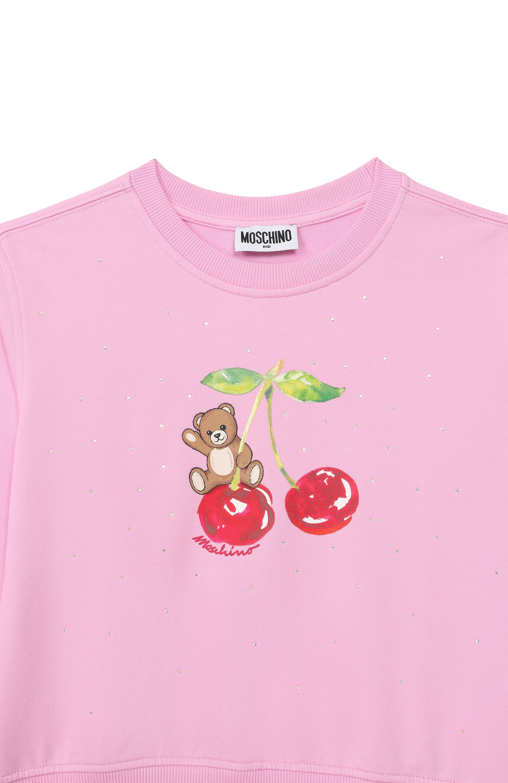 Хлопковый свитшот с отделкой стразами MOSCHINO, арт. HDF060/LDA25_001, фото 3