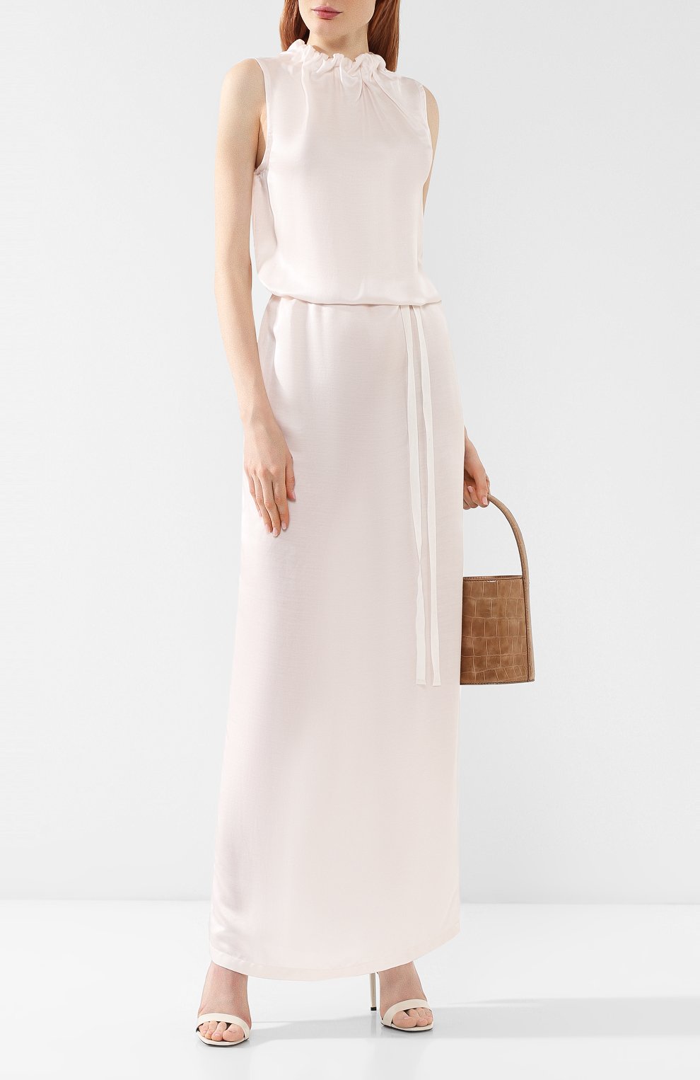 Атласное платье ANN DEMEULEMEESTER бежевого цвета по цене 63900 руб., арт. 1901-2312-122-032, фото 2 Атласное платье ANN DEMEULEMEESTER, арт. 1901-2312-122-032, фото 2