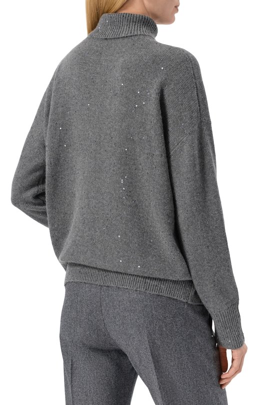 Свитер из кашемира и шелка Brunello Cucinelli M73539914 Серый  M73539914 Фото 4