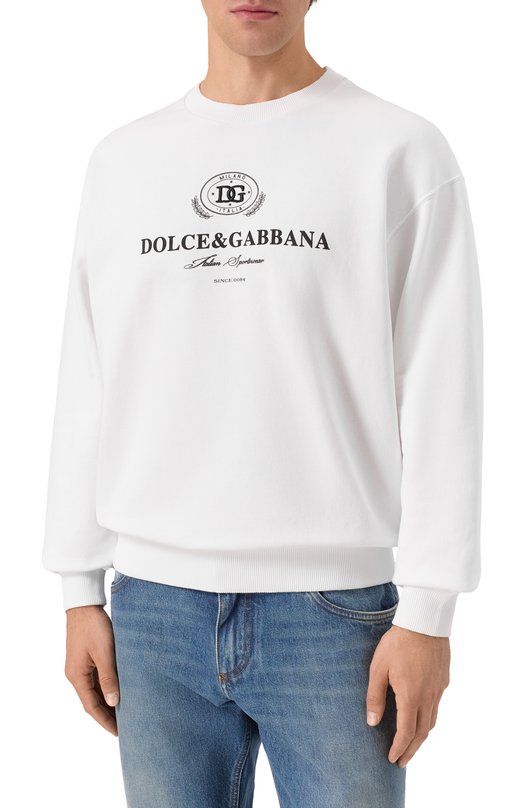 Хлопковый свитшот Dolce & Gabbana G9AHSZ/G7PBF Белый  G9AHSZ/G7PBF Фото 3