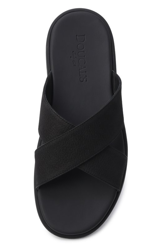 Шлепанцы из нубука Doucal's DU2859MYK0UF249NN06 Чёрный  DU2859MYK0UF249NN06 Фото 5