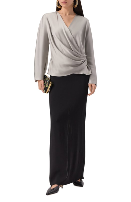 Атласная блузка Giorgio Armani GW000843/TE10101 Серый  GW000843/TE10101 Фото 2