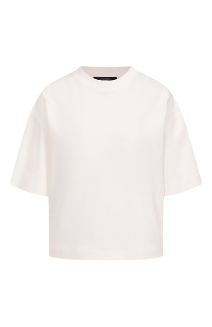 Женская футболка из хлопка и вискозы WEEKEND MAX MARA белого цвета по цене 0 руб., арт. GE0RGIA | Фото 1