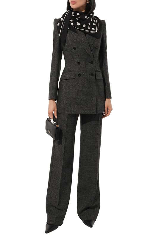 Шелковый платок Dolce & Gabbana FS319A/GDCQJ Чёрно-белый  FS319A/GDCQJ Фото 2