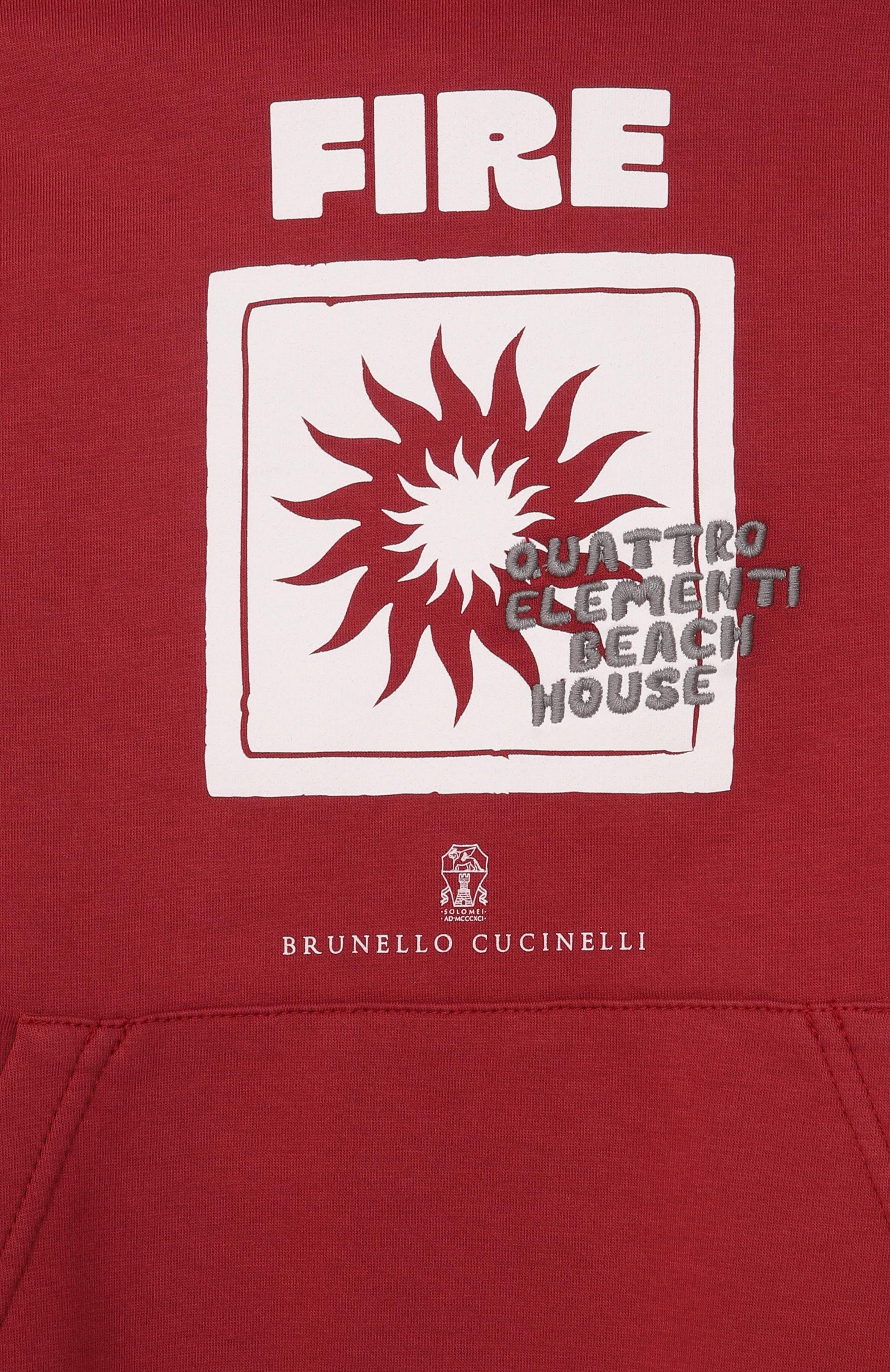 Хлопковое худи BRUNELLO CUCINELLI бордового цвета по цене 57850 руб., арт. BW863E503A, фото 3 Хлопковое худи BRUNELLO CUCINELLI, арт. BW863E503A, фото 3