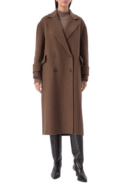 Шерстяное пальто ANTONELLI FIRENZE коричневого цвета по цене 208000 руб., арт. P7220/865C, фото 3 Шерстяное пальто ANTONELLI FIRENZE, арт. P7220/865C, фото 3
