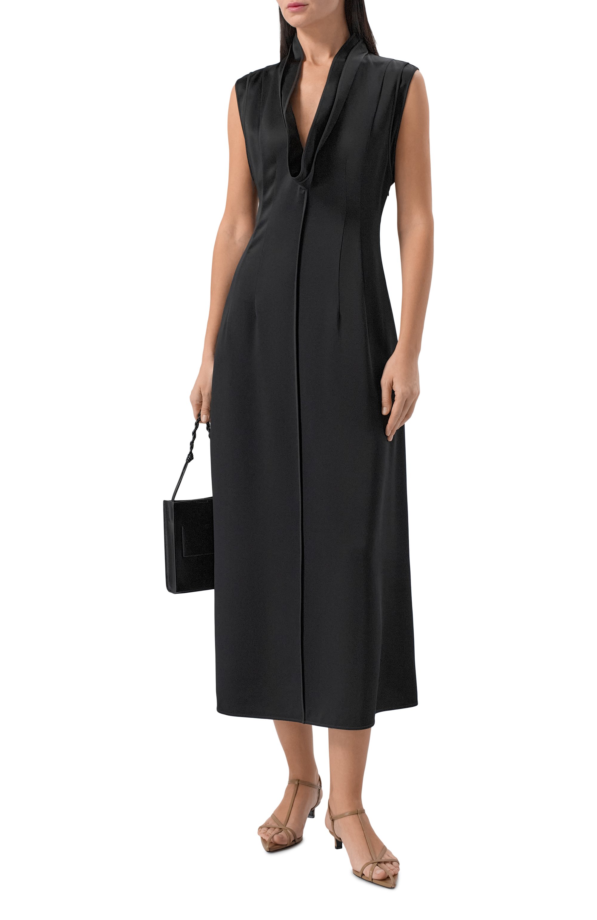 Атласное платье JIL SANDER, арт. J02CT0554/J76018, фото 2