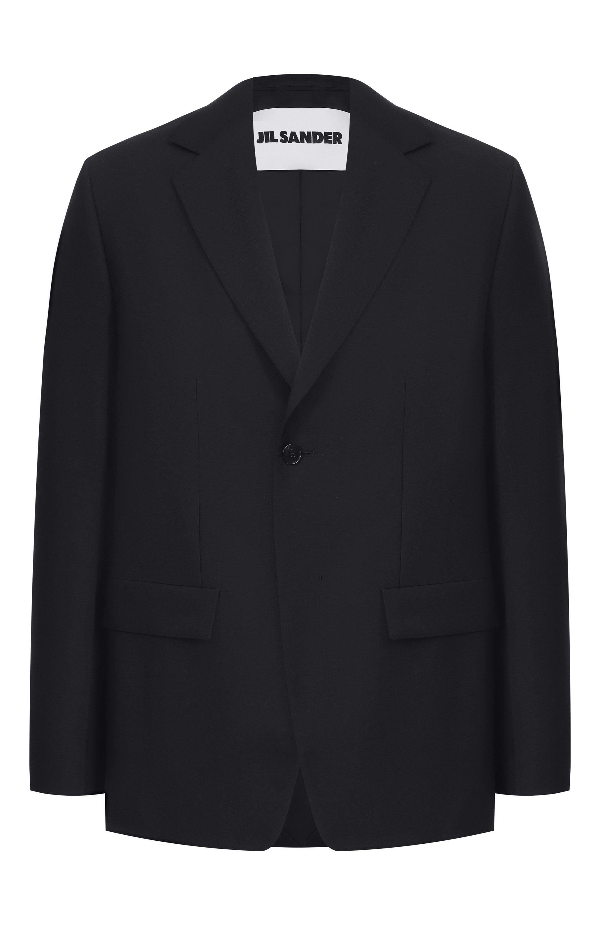 Шерстяной пиджак JIL SANDER черного цвета по цене 399000 руб., арт. J22BN0279/J41444, фото 1 Шерстяной пиджак JIL SANDER, арт. J22BN0279/J41444, фото 1