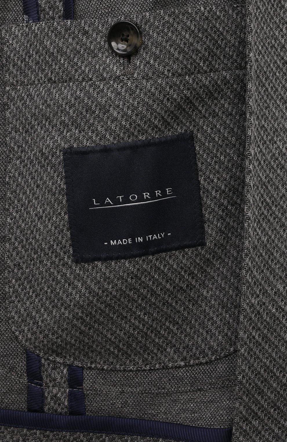 Пиджак из шерсти и хлопка SARTORIA LATORRE темно-серого цвета по цене 61550 руб., арт. JD74/JG041, фото 8 Пиджак из шерсти и хлопка SARTORIA LATORRE, арт. JD74/JG041, фото 8
