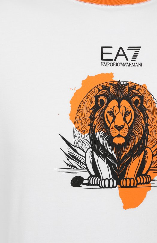 Хлопковая футболка EA7 7X000099/AF13243 Оранжевый  7X000099/AF13243 Фото 6