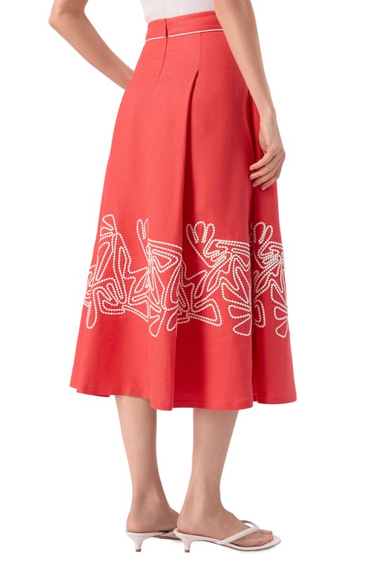 Льняная юбка Loro Piana FAL5864 Оранжевый  FAL5864 Фото 4