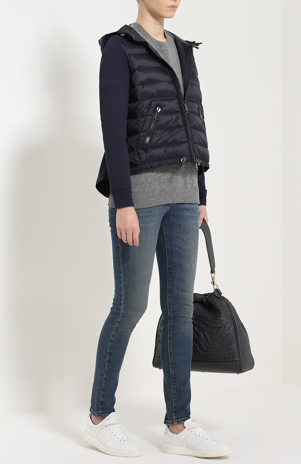 Куртка асимметричного кроя с пуховой вставкой и капюшоном MONCLER, арт. B2-093-84960-00-80449, фото 2