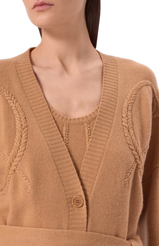 Кардиган из шерсти и кашемира Elie Saab J0208/CK015 Бежевый  J0208/CK015 Фото 5