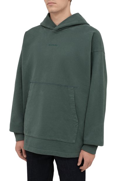 Хлопковое худи ACNE STUDIOS зеленого цвета по цене 56150 руб., арт. BI0139, фото 3 Хлопковое худи ACNE STUDIOS, арт. BI0139, фото 3