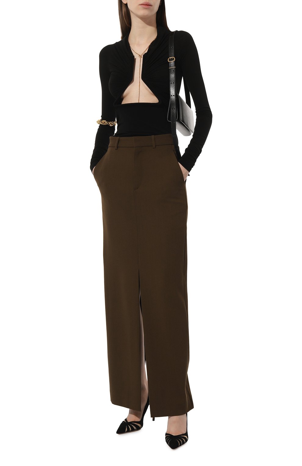 Комбинированные туфли the spy 105 AQUAZZURA черного цвета по цене 79950 руб., арт. TSYHIGP0-MSU-000, фото 2 Комбинированные туфли the spy 105 AQUAZZURA, арт. TSYHIGP0-MSU-000, фото 2