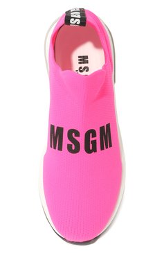 Детские текстильные кроссовки MSGM KIDS фуксия цвета, арт. 76836/VAR02/36-40 | Фото 4 (Материал внешний: Текстиль; Материал внутренний: Натуральная кожа, Текстиль; Материал сплава: Проставлено; Нос: Не проставлено)