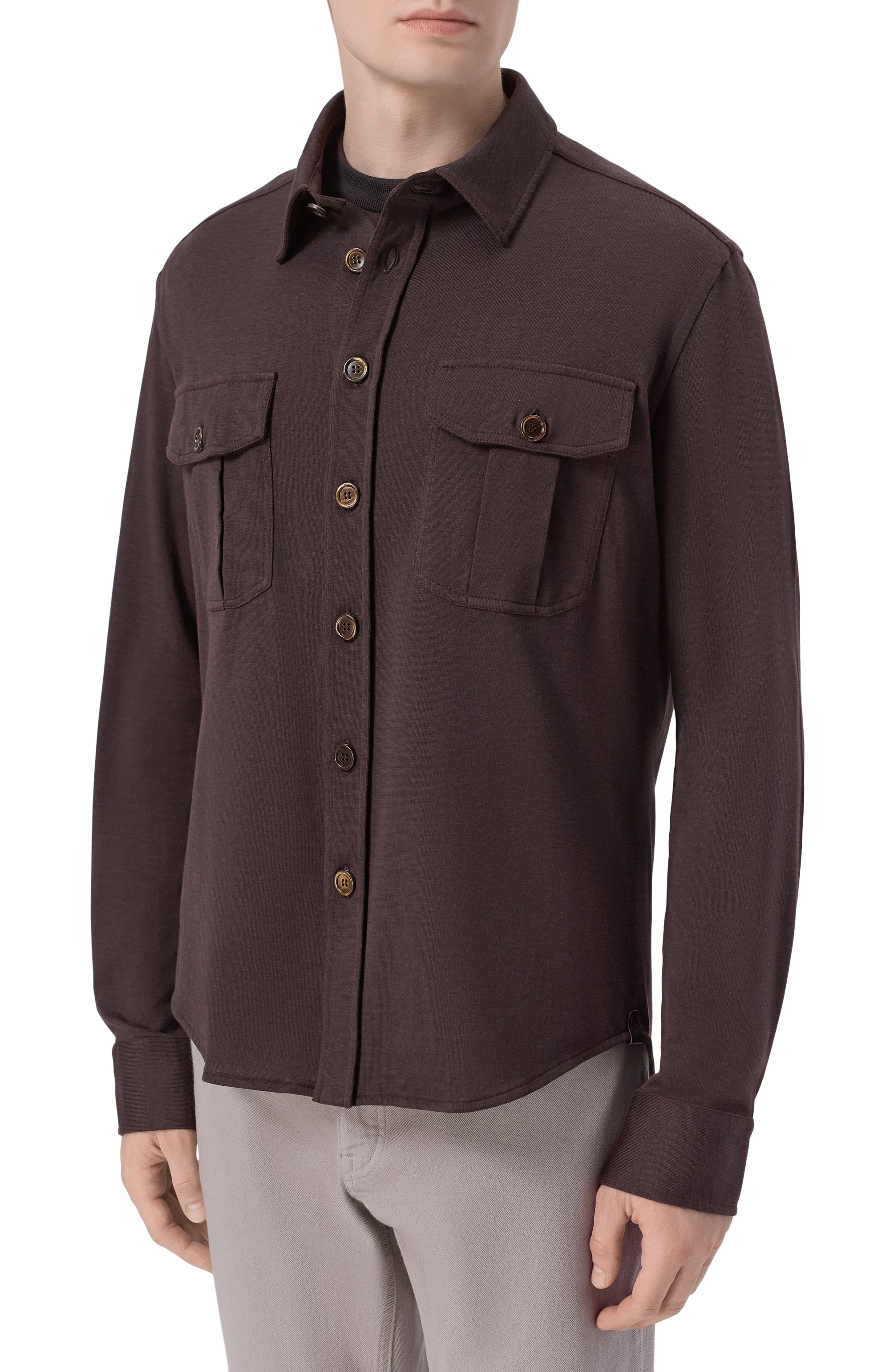 Рубашка из хлопка и шелка BRIONI, арт. UJRE0L/PD602, фото 3