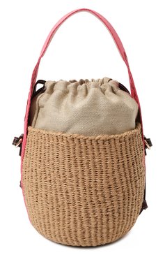 Женская сумка chloé x mifuko woody small CHLOÉ бежевого цвета, арт. CHC23AS381L18 | Фото 6 (Ремень/цепочка: На ремешке; Размер: small; Материал сплава: Проставлено; Драгоценные камни: Проставлено; Материал: Рафия)