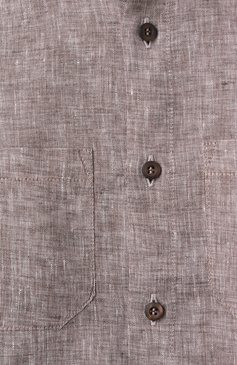 Детская льняная рубашка BRUNELLO CUCINELLI светло-коричневого цвета, арт. BM684C330A | Фото 3 (Рукава: Длинные; Материал сплава: Проставлено; Драгоценные камни: Проставлено; Материал внешний: Лен; Случай: Повседневный; Ростовка одежда: 4 года | 104 см, 6 лет | 116 см)