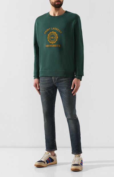 Хлопковый свитшот SAINT LAURENT, арт. 582201/YBKI2, фото 2