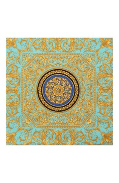 Детского хлопковое одеяло VERSACE бирюзового цвета, арт. YE000144/A233634 | Фото 3 (Материал: Текстиль, Хлопок; Нос: Не проставлено; Материал сплава: Проставлено)
