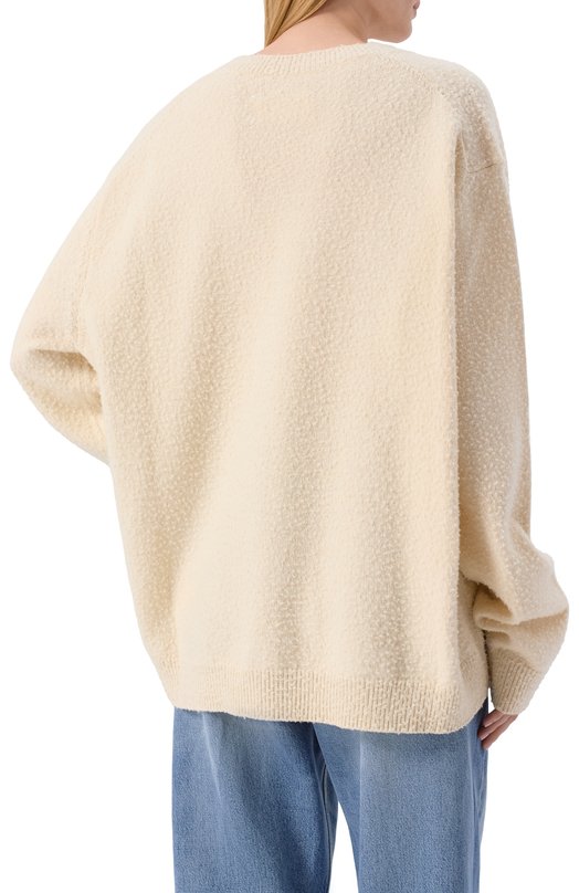 Свитер из шерсти и хлопка Maison Margiela S50HN0011/M13108 Кремовый  S50HN0011/M13108 Фото 4