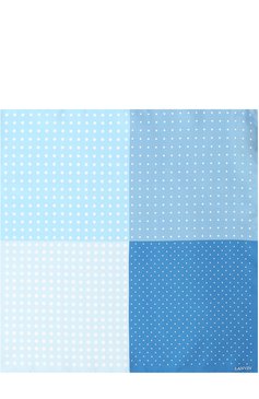Мужской шелковый платок с узором LANVIN голубого цвета, арт. 5833/HANDKERCHIEF | Фото 2 (Статус проверки: Проверена категория, Проверено; Материал: Текстиль, Шелк; Материал сплава: Проставлено, Проверено; Нос: Не проставлено)
