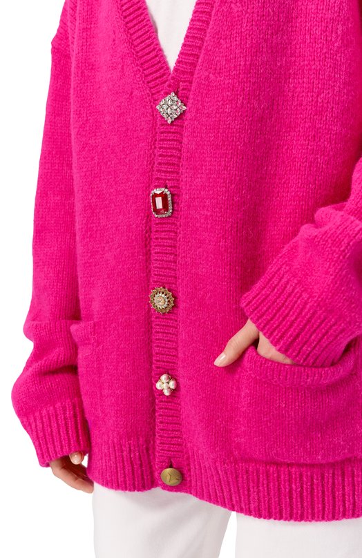 Шерстяной кардиган VETEMENTS UA53KN600P/2902 KNIT Розовый  UA53KN600P/2902 KNIT Фото 5