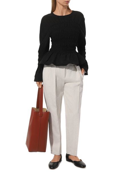 Женские брюки из хлопка и льна BRUNELLO CUCINELLI, арт. MH561B1311